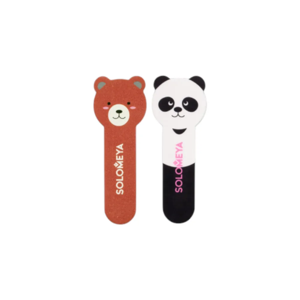 [SOLOMEYA] Набор для ногтей: пилка Медвежонок Little Bear Nail File 180/220 грит и полировщик для ногтей Маленькая Панда