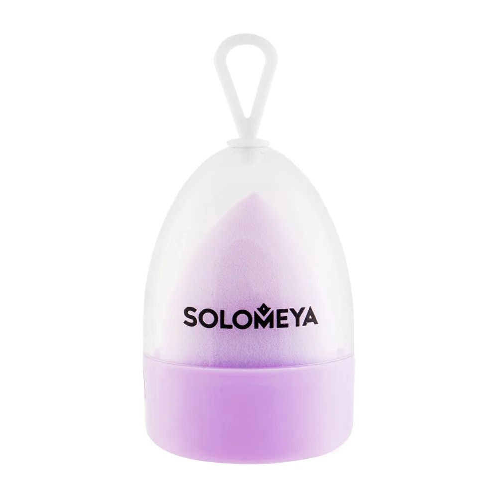 [SOLOMEYA] Спонж для макияжа меняющий цвет Фиолетовый-Розовый Color Changing blending sponge Purple-pink, 1 шт