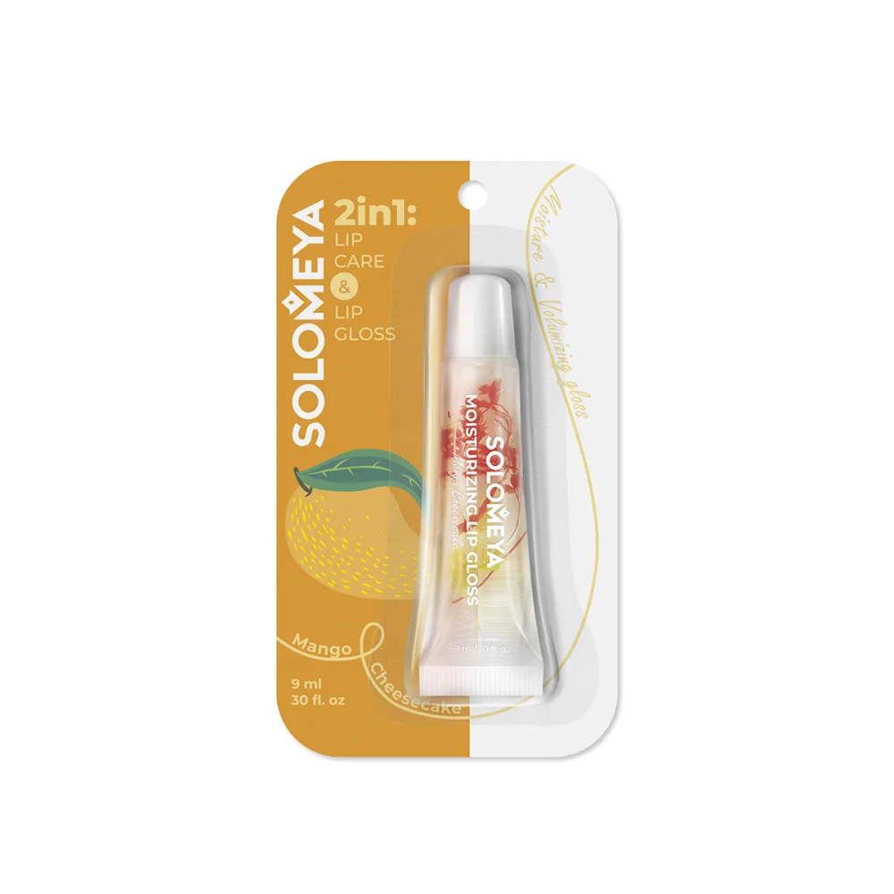 [SOLOMEYA] Блеск для губ увлажняющий Манговый чизкейк Moisturizing Lip Gloss l Mango Cheesecake, 9 мл БК