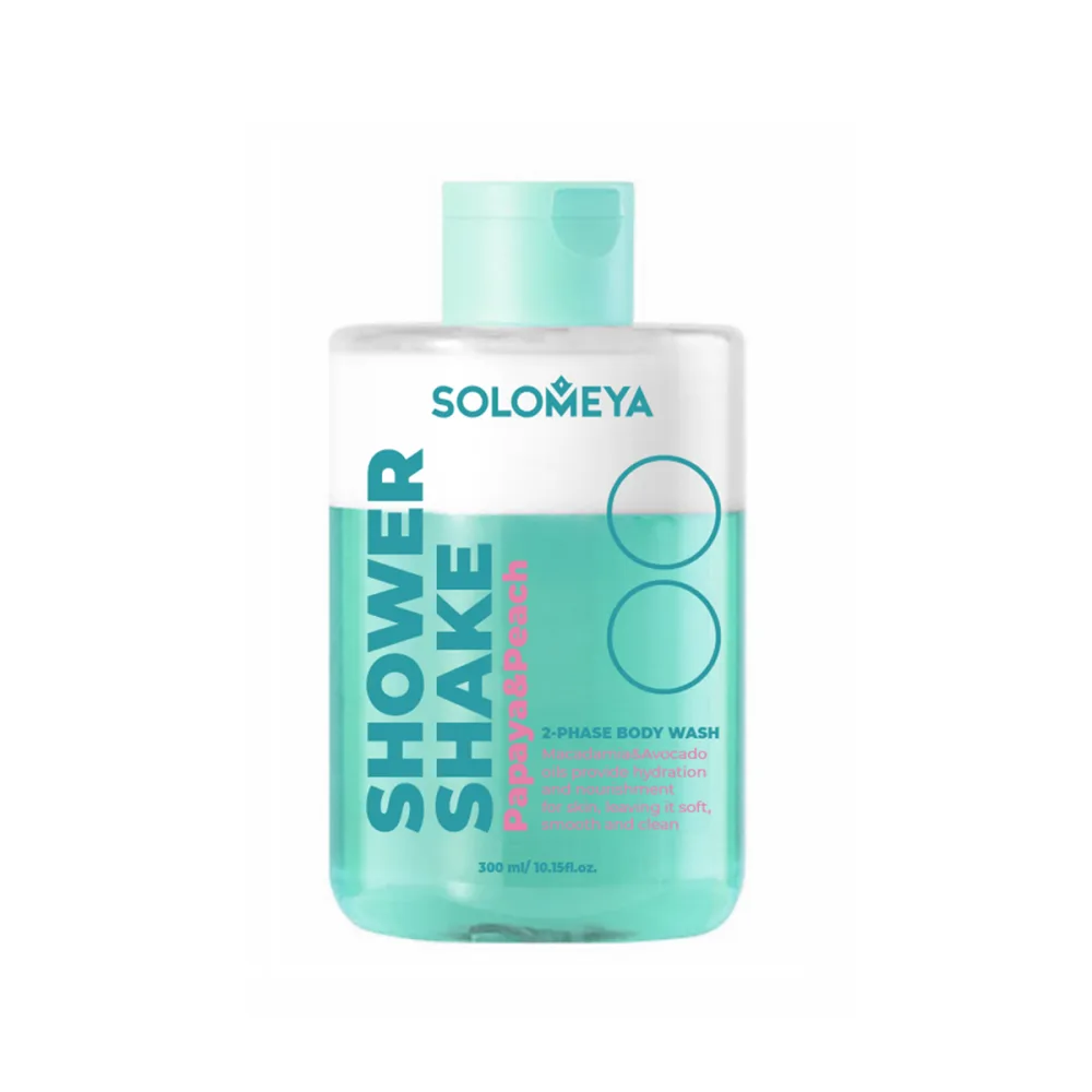 [SOLOMEYA] Гель-шейк для душа Папая и Персик Shower shake Papaya&Peach, 300 мл БК