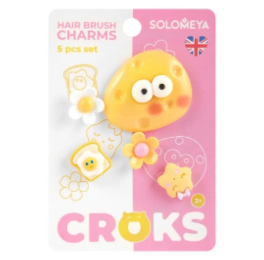 [SOLOMEYA] Набор украшений для расчески Летнее настроение Set of charms for hair brush Summer mood, 1 уп БК