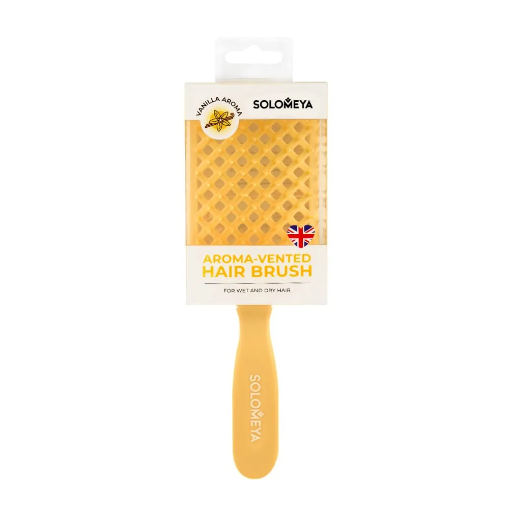 [SOLOMEYA] Арома-расческа вентилируемая Ваниль Aroma-vented hair brush Vanilla, 1 шт БК
