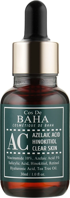 [COS DE BAHA] Сыворотка оздоравливающая с азелаиновой кислотой и хиноктиолом Azelaic Acid Hinokitiol Clear Skin Serum (AC), 30 мл