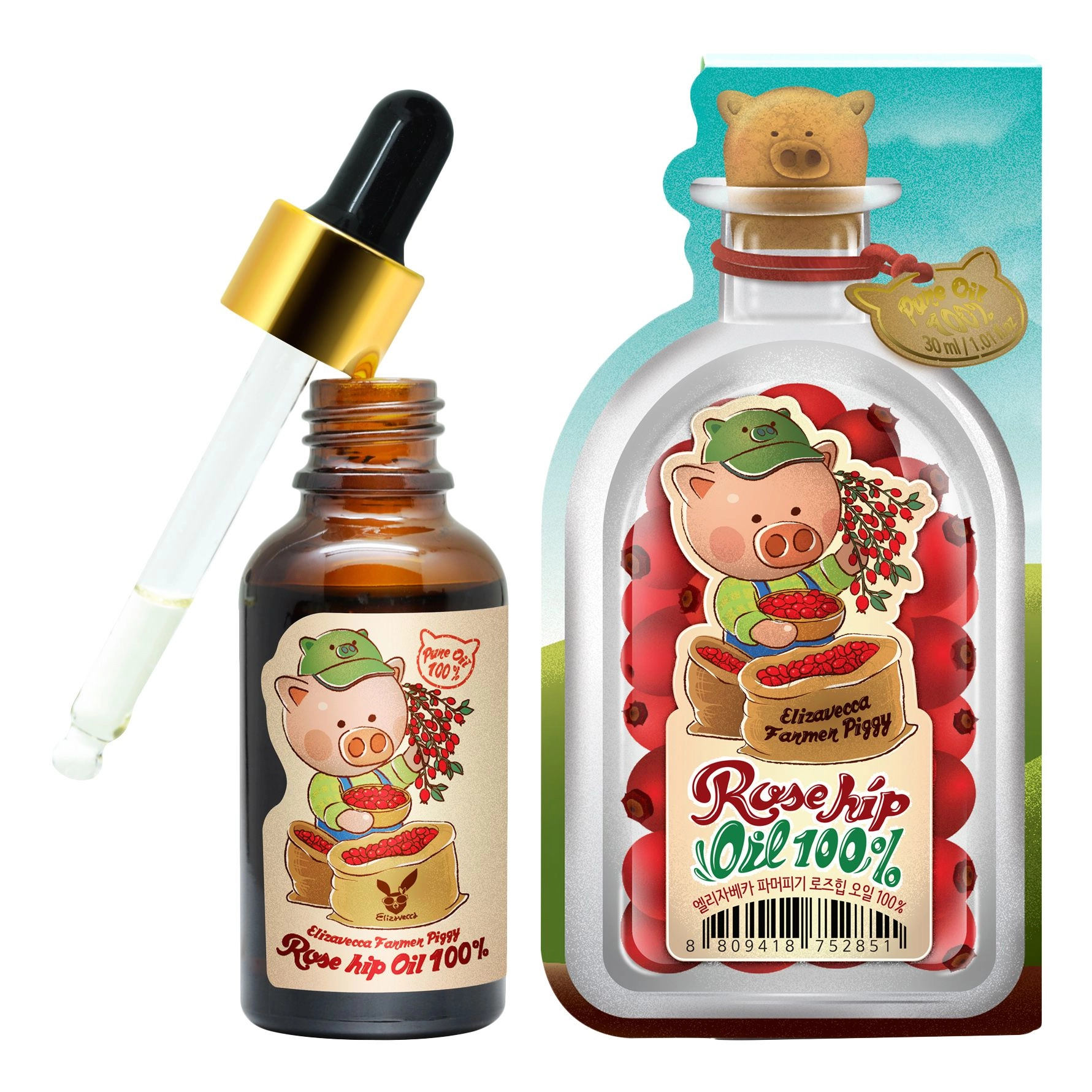 [Elizavecca] Масло для кожи Farmer Piggy Rose hip Oil 100%, 30 мл