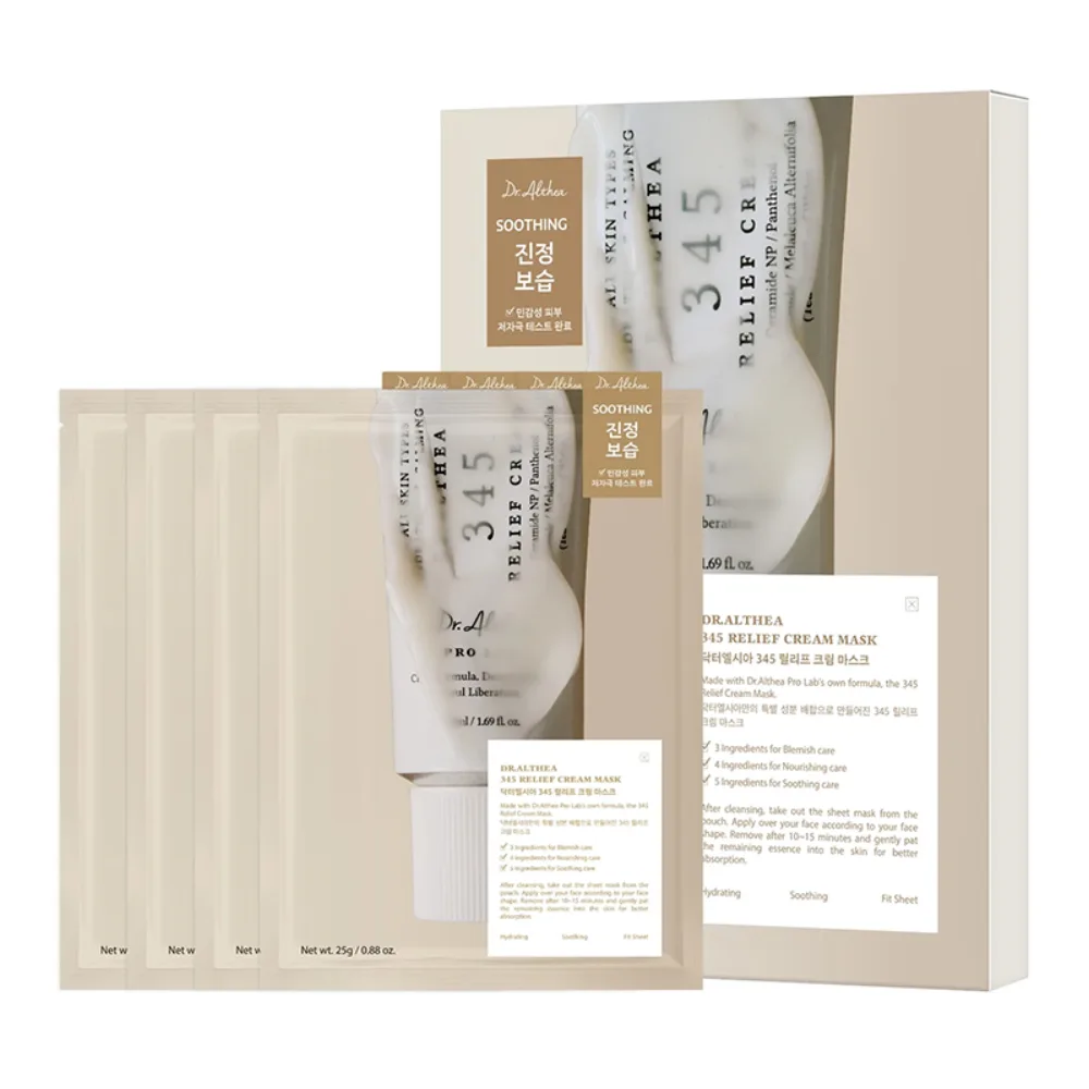 [DR. ALTHEA] Тканевая маска для лица кремовая 345 Relief Cream Mask,4 шт*25 гр