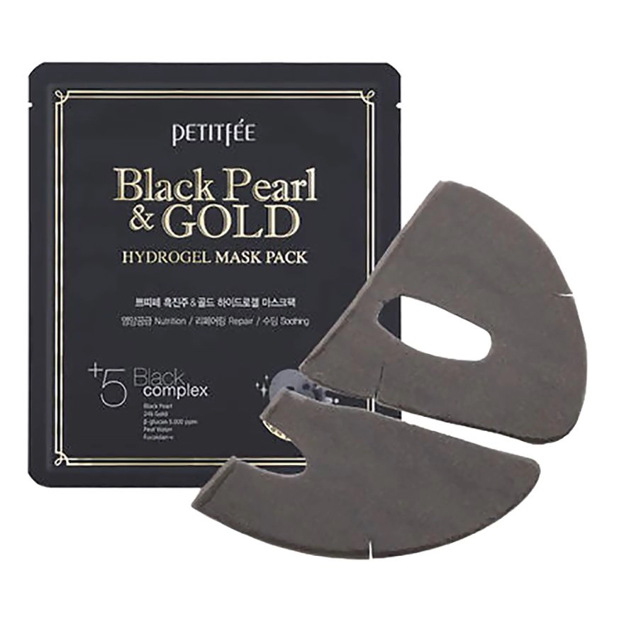 [PETITFEE] Гидрогелевая маска для лица ЖЕМЧУГ/ЗОЛОТО Black Pearl & Gold Hydrogel Mask Pack, 1 шт