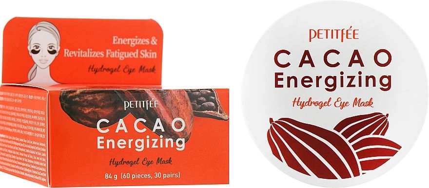 [PETITFEE] Гидрогелевые патчи для глаз КАКАО Cacao Energizing Hydrogel Eye Mask, 60 шт