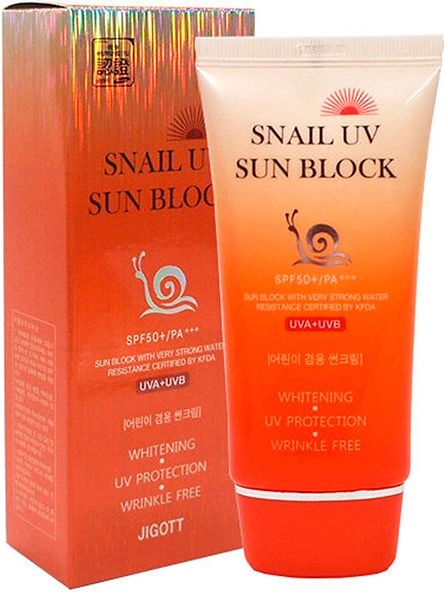 [JIGOTT] Солнцезащитный крем с улиточным муцином JIGOTT SNAIL UV SUN BLOCK CREAM SPF50 PA+++, 70 мл