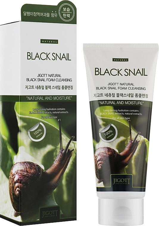 [JIGOTT] Пенка для умывания МУЦИН УЛИТКИ JIGOTT Natural BLACK SNAIL Foam Cleansing, 180 мл