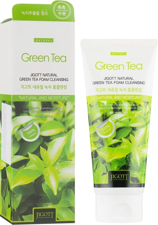 [JIGOTT] Пенка для умывания ЗЕЛЕНЫЙ ЧАЙ JIGOTT Natural GREEN TEA Foam Cleansing, 180 мл