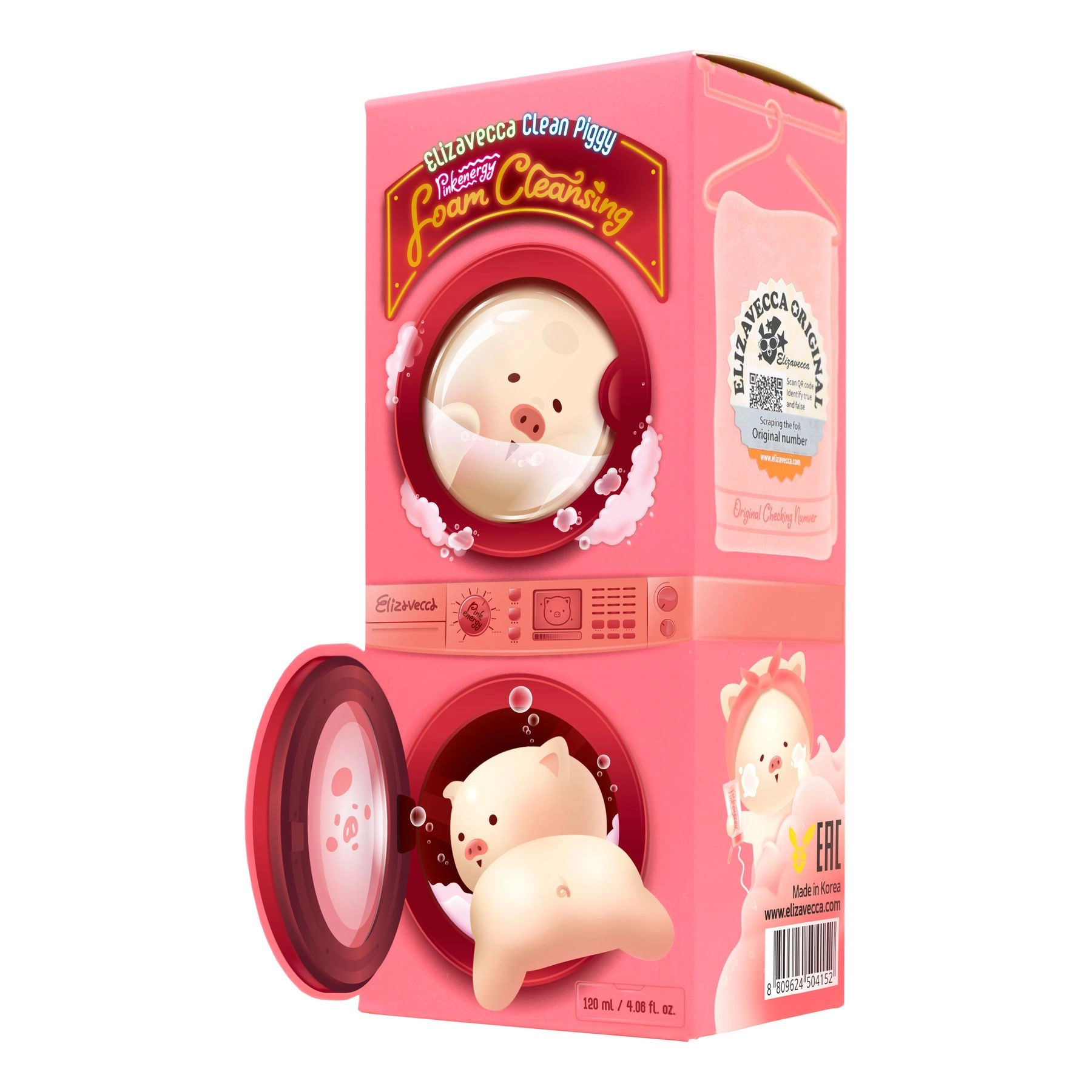 [Elizavecca] Пенка для умывания Clean Piggy Pinkenergy Foam Cleansing, 120 мл