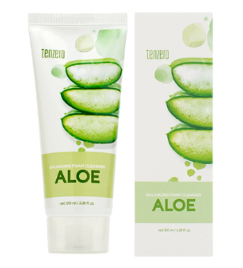 [TENZERO] Пенка для умывания восстанавливающая с алоэ BALANCING FOAM CLEANSER - ALOE, 100 мл