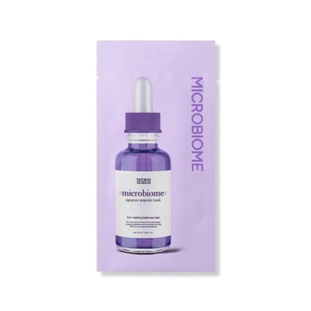 [TENZERO] Тканевая маска для лица балансирующая с пробиотиками SIGNATURE AMPOULE MASK MICROBIOME, 28 мл*10 шт
