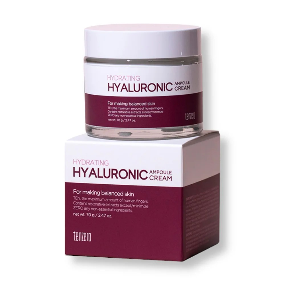 [TENZERO] Крем для лица ампульный увлажняющий с гиалуроновой кислотой HYDRATING HYALURONIC AMPOULE CREAM 2X, 70 гр