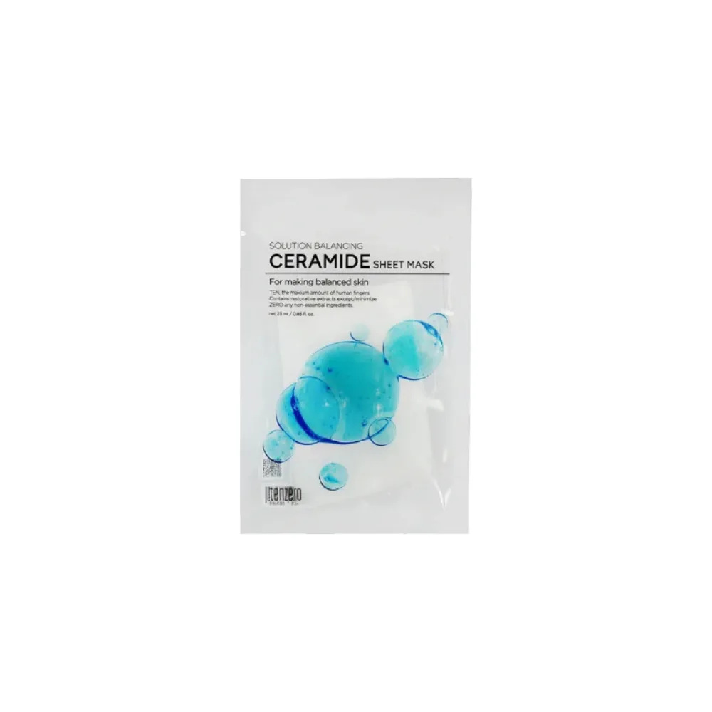 [TENZERO] Тканевая маска для лица балансирующая с церамидами SOLUTION BALANCING CERAMIDE SHEET MASK, 25 мл*10 шт БК
